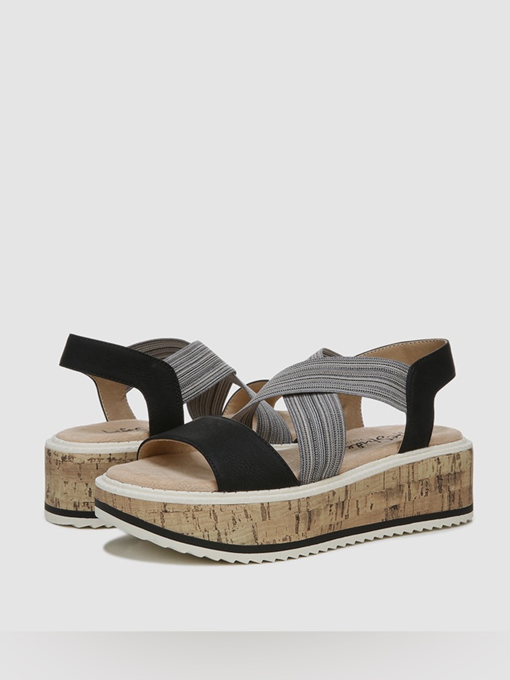 LIFE STRIDE Clementine Platform Sandals Cork Crisscross Slip-On Size 7 NIB